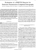 Cover page: Evaluation of a EMCCD detector for emission-transmission computed tomography