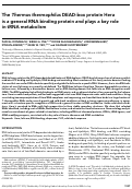 Cover page: The Thermus thermophilus DEAD-box protein Hera is a general RNA binding protein and plays a key role in tRNA metabolism