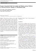 Cover page: Factors Associated with Overweight and Obesity among Children of Mexican Descent: Results of a Binational Study