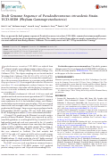 Cover page: Draft Genome Sequence of Pseudoalteromonas tetraodonis Strain UCD-SED8 (Phylum Gammaproteobacteria)