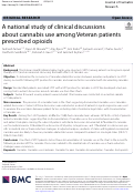 Cover page: A national study of clinical discussions about cannabis use among Veteran patients prescribed opioids