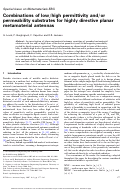 Cover page: Combinations of low∕high permittivity and∕or permeability substrates for highly directive planar metamaterial antennas