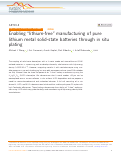 Cover page: Enabling lithium-free manufacturing of pure lithium metal solid-state batteries through in situ plating.