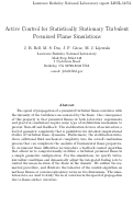 Cover page: Active Control for Statistically Stationary Turbulent Premixed Flame Simulations