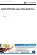 Cover page: Theoretical Relations between Electronic and Ionic Work Functions, Standard Reduction Potentials for Metal Dissolution and the Corrosion Potential