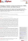 Cover page: Antibodies to Peptides in Semiconserved Domains of RIFINs and STEVORs Correlate with Malaria Exposure