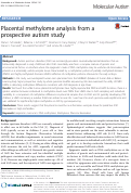 Cover page: Placental methylome analysis from a prospective autism study