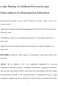 Cover page: n-Type doping of a solution processed p-type semiconductor using isoelectronic surface dopants for homojunction fabrication