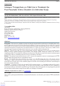 Cover page: Veterans’ Perspectives on Fitbit Use in Treatment for Post-Traumatic Stress Disorder: An Interview Study