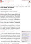 Cover page: Metagenome-Assembled Genomes of Novel Taxa from an Acid Mine Drainage Environment