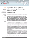 Cover page: Identification of QTLs conferring resistance to downy mildew in legacy cultivars of lettuce