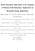 Cover page: Atomic Resolution Observation of the Oxidation of Niobium Oxide Nanowires: Implications for Renewable Energy Applications