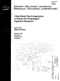 Cover page: Using Distant Type 1a Supernovae to Measure the Cosmological Expansion Parameters