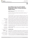 Cover page: Quantifying the Acoustic Startle Response in Mice Using Standard Digital Video