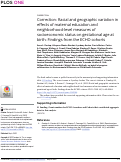 Cover page: Correction: Racial and geographic variation in effects of maternal education and neighborhood-level measures of socioeconomic status on gestational age at birth: Findings from the ECHO cohorts.