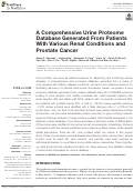 Cover page: A Comprehensive Urine Proteome Database Generated From Patients With Various Renal Conditions and Prostate Cancer