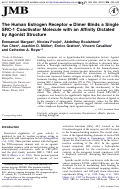 Cover page: The human estrogen receptor α dimer binds a single SRC-1 coactivator molecule with an affinity dictated by agonist structure11Edited by K. Yamamoto