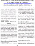 Cover page: Individual Differences, Expertise and Outcome Bias in Medical Decision Making