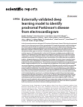 Cover page: Externally validated deep learning model to identify prodromal Parkinsons disease from electrocardiogram.