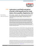 Cover page: Laboratory and field evaluation of acetic acid-based lures for male Asian citrus psyllid, Diaphorina citri