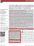 Cover page: Cost Utility Analysis of the Cervical Artificial Disc vs Fusion for the Treatment of 2-Level Symptomatic Degenerative Disc Disease:5-Year Follow-up