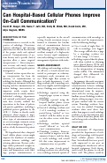 Cover page: Can hospital-based cellular phones improve on-call communication?