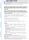 Cover page: Validation of Parental Reports of Asthma Trajectory, Burden, and Risk by Using the Pediatric Asthma Control and Communication Instrument