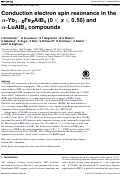 Cover page: Conduction electron spin resonance in the α-Yb1−xFexAlB4 (0&nbsp;⩽&nbsp;x&nbsp;⩽&nbsp;0.50) and α-LuAlB4 compounds