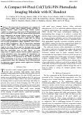 Cover page: A compact 64-pixel CsI(T1)/Si PIN photodiode imaging module with IC readout