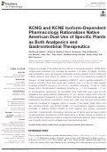 Cover page: KCNQ and KCNE Isoform-Dependent Pharmacology Rationalizes Native American Dual Use of Specific Plants as Both Analgesics and Gastrointestinal Therapeutics