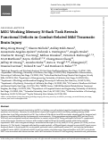 Cover page: MEG Working Memory N-Back Task Reveals Functional Deficits in Combat-Related Mild Traumatic Brain Injury