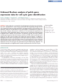 Cover page: Unbiased Boolean analysis of public gene expression data for cell cycle gene identification