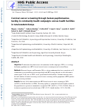 Cover page: Cervical cancer screening through human papillomavirus testing in community health campaigns versus health facilities in rural western Kenya