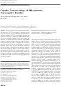 Cover page: Cognitive Neuropsychology of HIV-Associated Neurocognitive Disorders