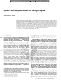 Cover page: Spatial and temporal evolution of argon sparks