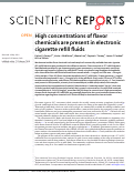 Cover page: High concentrations of flavor chemicals are present in electronic cigarette refill fluids