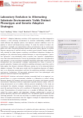Cover page: Laboratory Evolution to Alternating Substrate Environments Yields Distinct Phenotypic and Genetic Adaptive Strategies