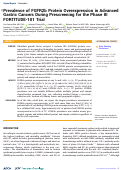 Cover page: Prevalence of FGFR2b Protein Overexpression in Advanced Gastric Cancers During Prescreening for the Phase III FORTITUDE-101 Trial.