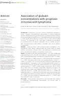 Cover page: Association of globulin concentrations with prognosis in horses with lymphoma