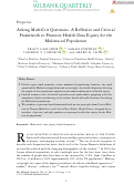 Cover page: Asking MultiCrit Questions: A Reflexive and Critical Framework to Promote Health Data Equity for the Multiracial Population