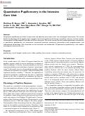 Cover page: Quantitative Pupillometry in the Intensive Care Unit.