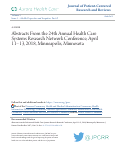 Cover page: Implementing Smoking Cessation Counseling for Lung Cancer Screening-Eligible Patients. Abstracts from the 24th annual Health Care Systems Research Network Conference, April 11-13, 2018, Minneapolis, Minnesota.