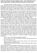 Cover page: Cultural Learning in Foreign Language Courses: An investigation into how college students make meaning of cultural information in the classroom