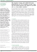 Cover page: The structure of Jann_2411 (DUF1470) from Jannaschia sp. at 1.45 Å resolution reveals a new fold (the ABATE domain) and suggests its possible role as a transcription regulator