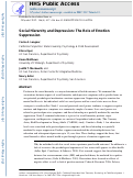 Cover page: Social Hierarchy and Depression: The Role of Emotion Suppression