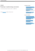 Cover page: Roadmap on optical energy conversion