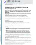 Cover page: Cognitive function and neuropathological outcomes: a forward-looking approach