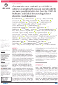 Cover page: Characteristics associated with poor COVID-19 outcomes in people with psoriasis, psoriatic arthritis and axial spondyloarthritis: data from the COVID-19 PsoProtect and Global Rheumatology Alliance physician-reported registries