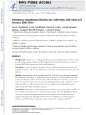 Cover page: Emergency department utilization by Californians with sickle cell disease, 2005–2014