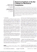 Cover page: Numerical Synthesis of Six-Bar Linkages for Mechanical Computation